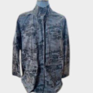 Weatherproof Threads Women's Gray Camo Cotton Jacket Medium